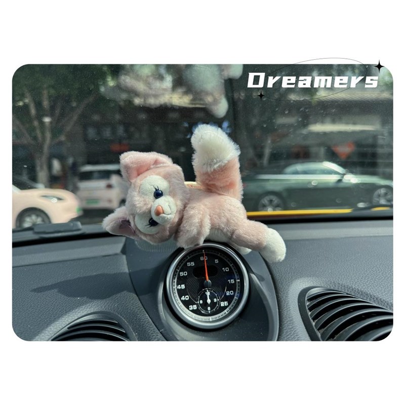 保时捷罗盘装饰品仪表盘秒表摆件玲娜贝儿公仔小狐狸卡通女生汽车