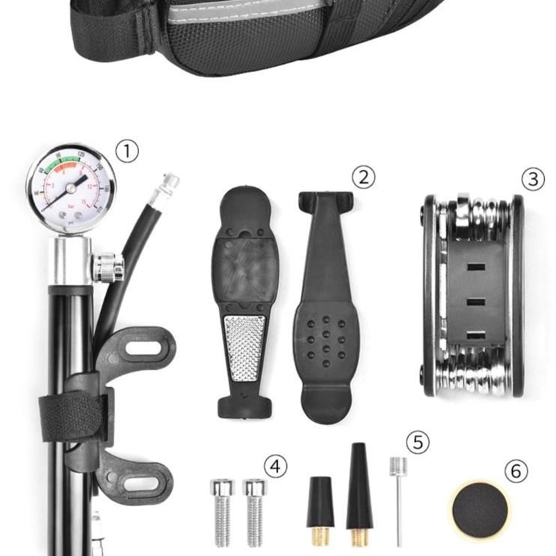 自行车修车维修补胎工具包山地车便携打气筒工具套装骑行装备配件