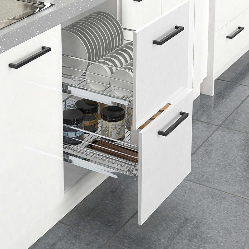 304不锈钢拉蓝小号碗蓝400橱柜内置450拉栏500抽屉调味.篮加深拉