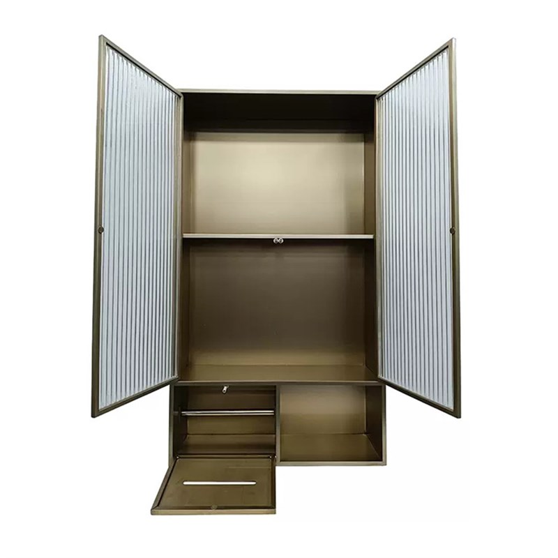 不锈钢壁龛嵌入式浴室置物架带玻璃门卫生间遮挡金属隔板成品定制