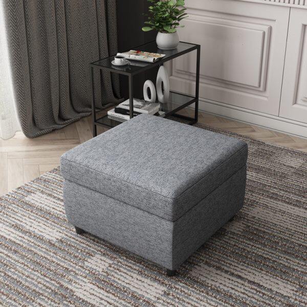 沙发床脚踏小户型简约现代翻盖储物凳布艺定制可拆洗多功能脚踏凳