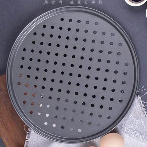 9/10/11寸32cm打孔圆形披萨烤盘冲孔圆浅盘不粘批萨烤盘PIZZA PAN