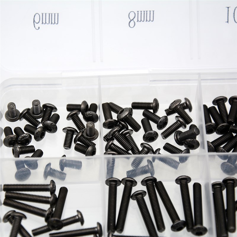 12.9级高强度半圆头内六角螺丝v包E螺钉M3*6*830镀黑镍平头