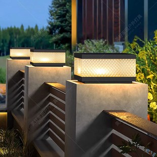 太阳能柱头灯户外花园阳台灯不锈钢防水室外N庭院大门口农村围墙