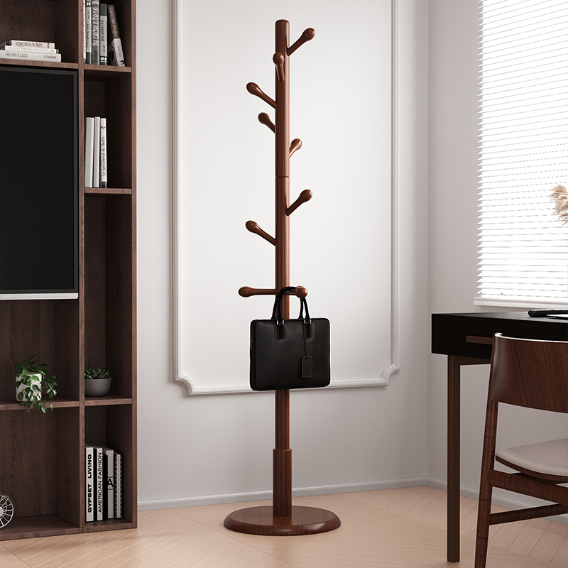 挂衣架落地卧室实木衣帽架t客厅网红家用转角挂包杆2023新款挂包