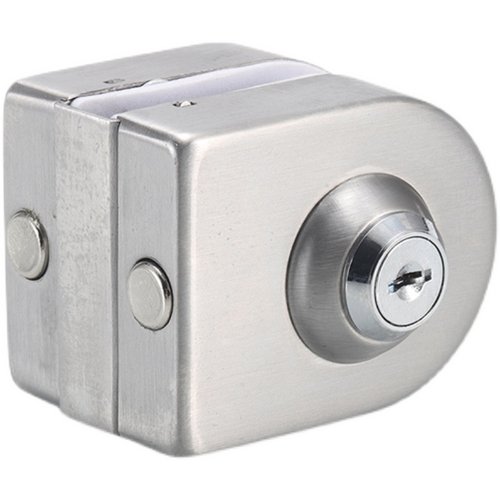 无框玻璃门锁单双门地锁免开孔办公室方锁钥匙旋钮插销锁热卖