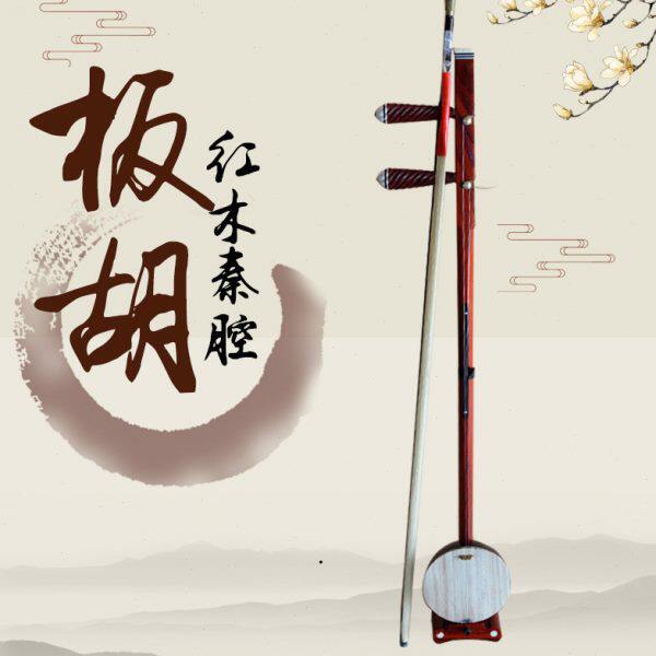 板胡乐器专业演奏红木 秦腔专用初学高音板胡瓢椰子壳送配件