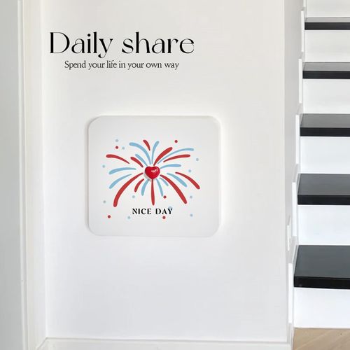 烟火爱心电表箱盒遮挡神器创意弱电箱盖板电闸箱配电箱装饰画 画