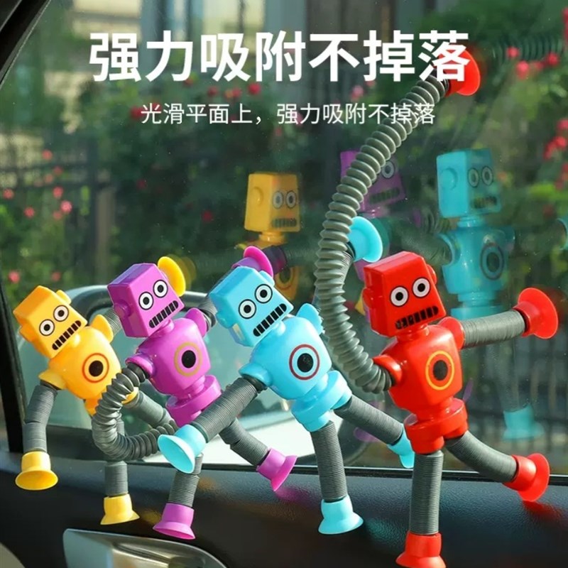 发光机器人伸缩管儿童解压玩具学生开学奖励小礼品幼儿园生日礼物