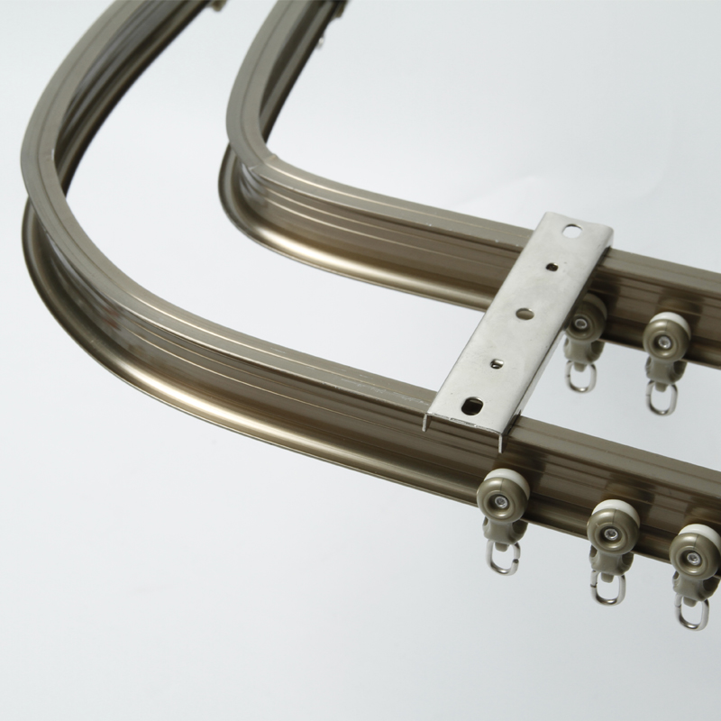 铝合金弯轨窗帘轨道窗帘杆滑轨单轨道双轨侧装顶装滑道导轨滑轮