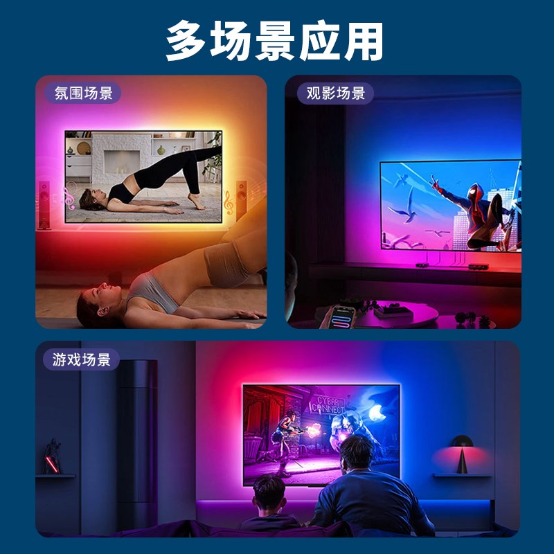 电视画面随屏同步氛围灯涂鸦APP智能电脑气氛背景led灯带HDMI游戏