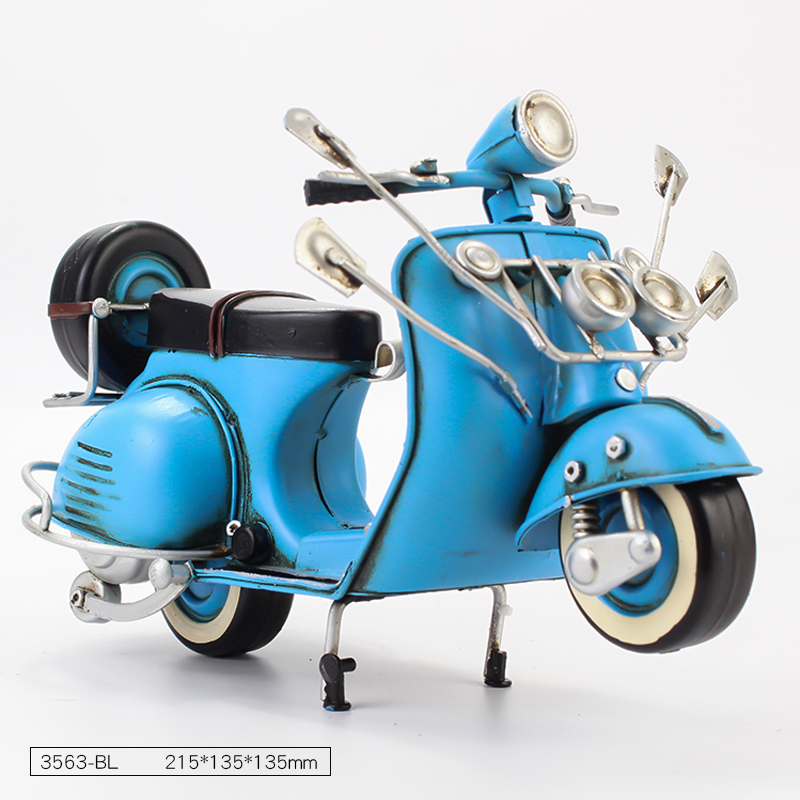 复古摩托车模型工艺品摆件家居客厅玄关电视柜铁艺创意装饰品摆设
