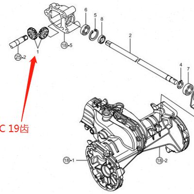 洋马VP4C插秧机内方孔伞齿轮19齿（原厂）1C7080-16301