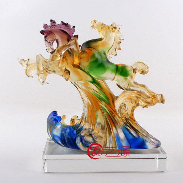 琉璃马摆件和谐共赢马到成功送领导礼物 男高端 商务馈赠实用礼品