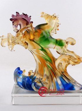 琉璃马摆件和谐共赢马到成功送领导礼物 男高端 商务馈赠实用礼品