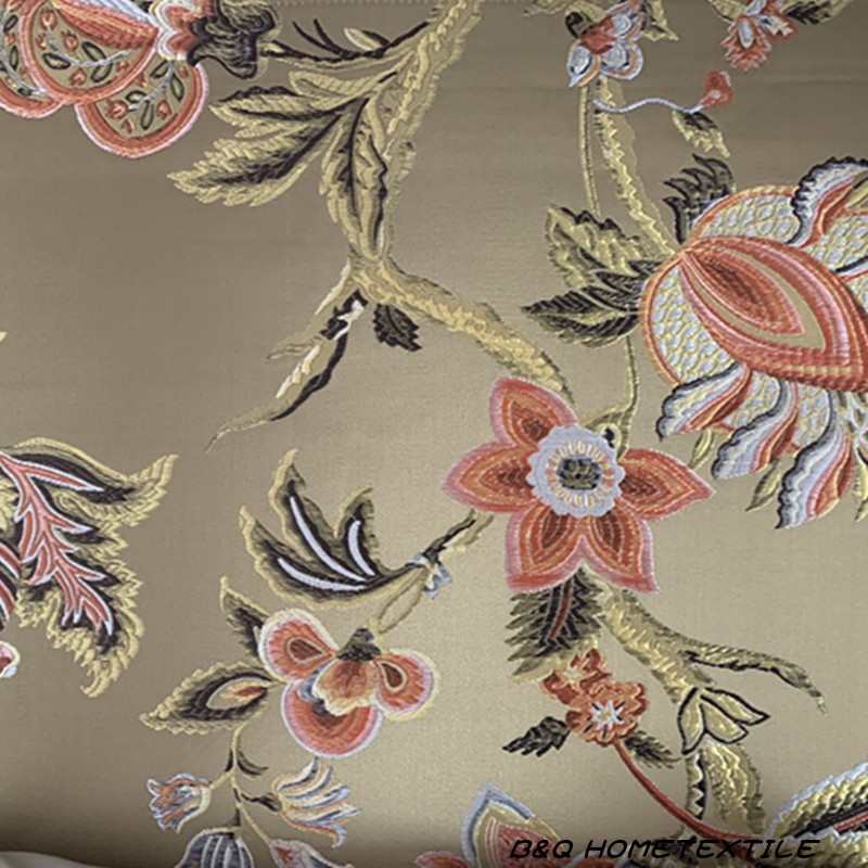 样板间轻奢花草窗帘布艺及酒店配套沙发午L睡抱枕靠包及奢华装饰