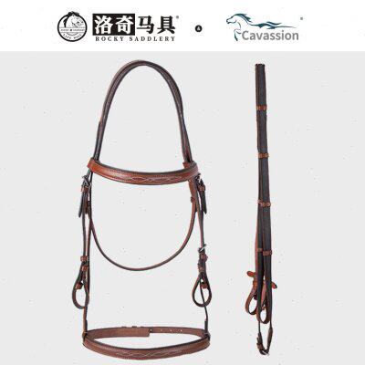 CAVASSION牛皮水勒缰戴克洛 水勒 缰绳 马术骑马 洛奇马具8218108