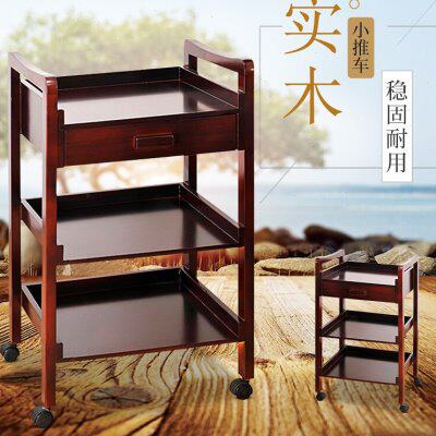 精品实木美容推车美容院专用免安装置物架三层工具车带轮收纳储物