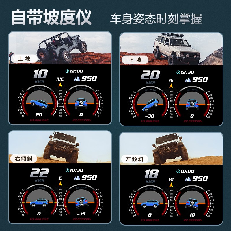 汽车OBD仪表多功能HUD改装车速涡轮表转速表油温表水温表显示器