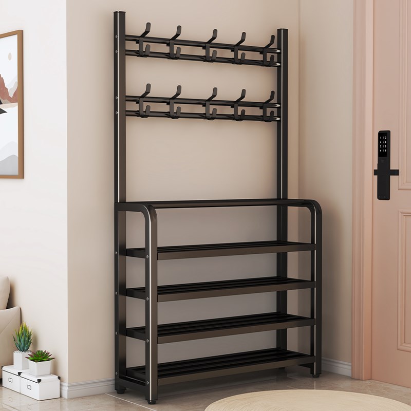 鞋子收纳架子家用门口多层一体式衣帽架出租屋鞋柜省空间收纳神器