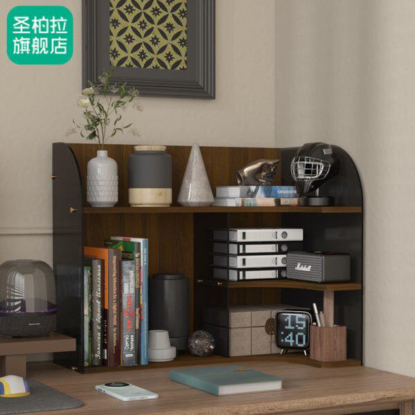 书桌上置物架立式多层小型书柜办公室工位多层整理架子转角置物架