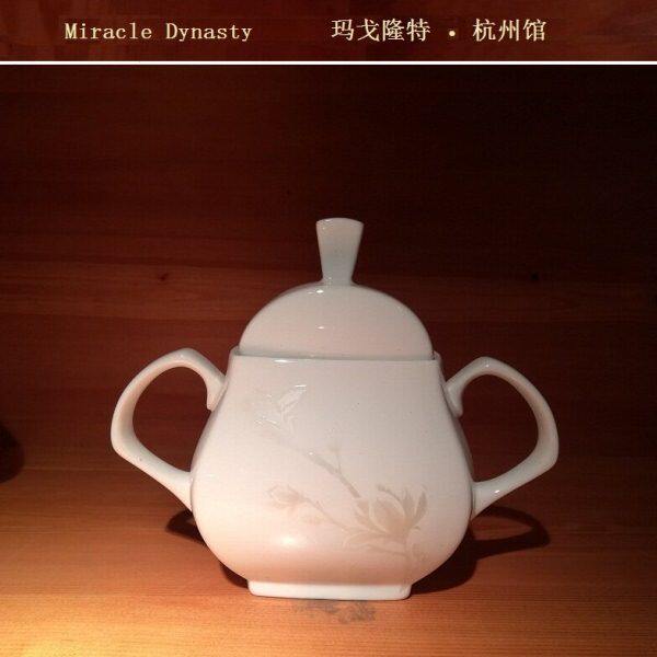 玛戈隆特骨瓷白玉兰朵花咖啡杯碟茶杯中式轻奢散件田园风小清新