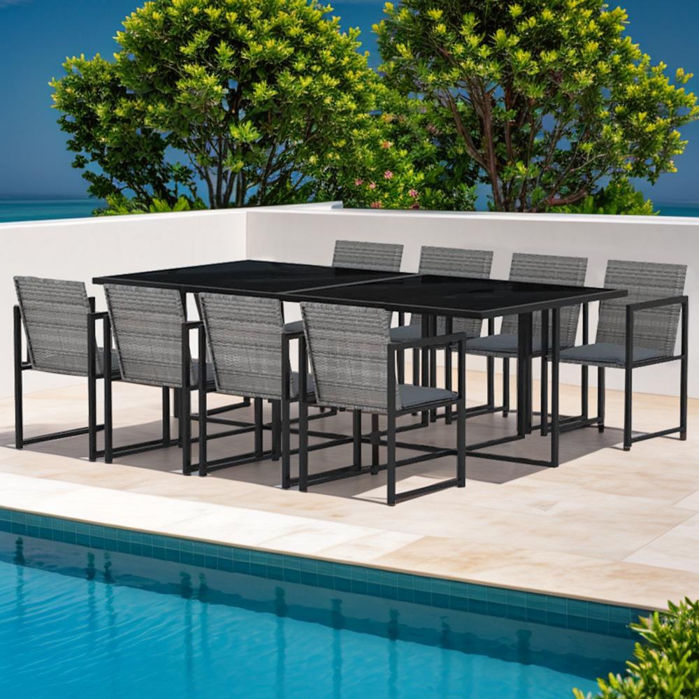 北欧庭院藤编桌椅室外休闲阳台防水防晒花园露天阳台铁艺家具组合