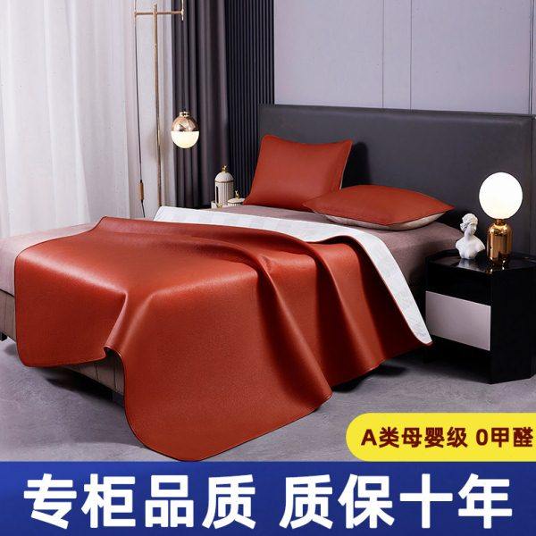 夏季头层水牛皮凉席纯真皮软席1.5m席子三件套加厚1.8米牛皮床垫