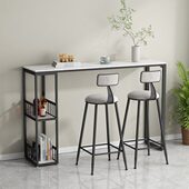 轻奢岩板水吧台桌家用小户型客厅隔断阳台靠窗一体式 高脚餐桌椅子