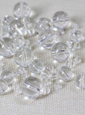 玻璃水晶圆珠光珠4mm5mm6mm8mm10mm12mm14mm16mm珠帘门帘饰品配件