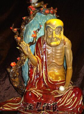 收藏天地人和沉思罗汉半原作陶瓷石湾公仔新居入伙玄关摆件实拍