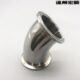 卡盘弯头135度抛光亮面快接 卫生级卡箍式 304不锈钢45°快装 弯头