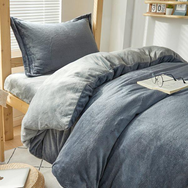牛奶绒冬被子宿舍全套一整套被褥棉被灰色珊瑚绒冬季被芯六件套三,床上用品,学生床品套件,淘宝优惠券,粉丝福利购,淘宝优惠卷