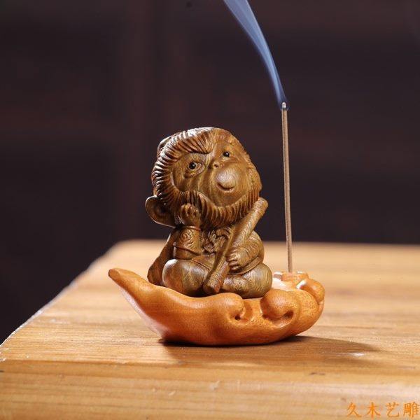 久木艺雕绿檀木悟空香插檀香木摆件可爱茶宠摆设目瞪口呆插香器香,家居饰品,香托/香盘/香座/香插,淘宝优惠券,粉丝福利购,淘宝优惠卷