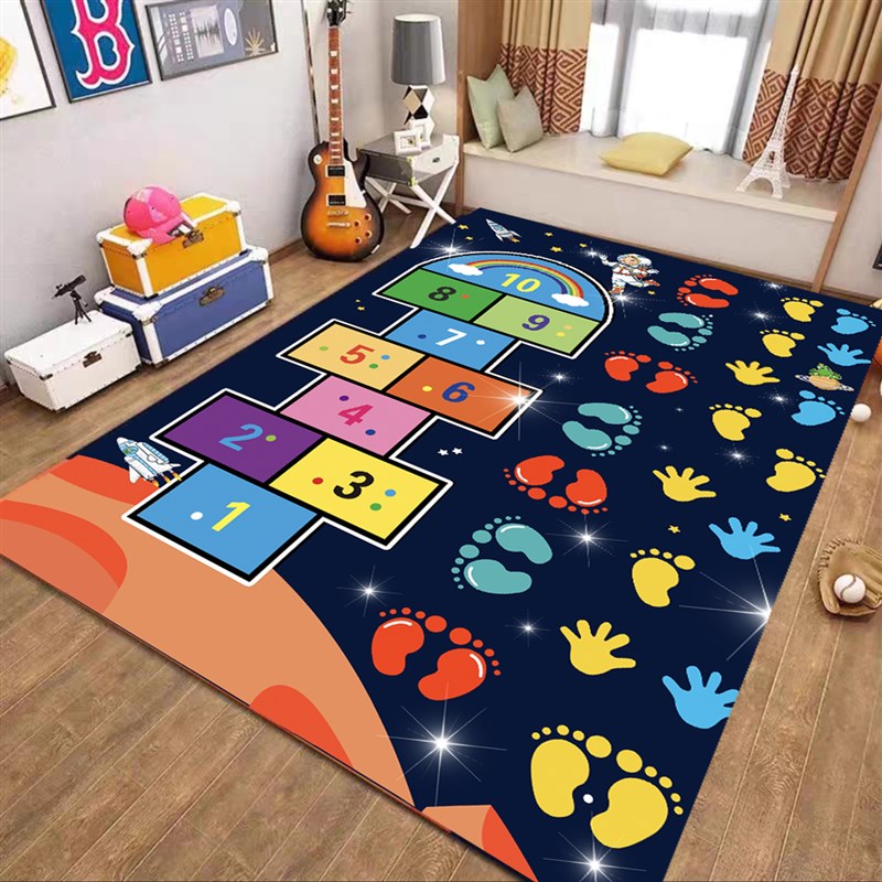 跳房子地毯儿童早教卡通数字游戏跳格子I地毯男孩卧室床边定制地