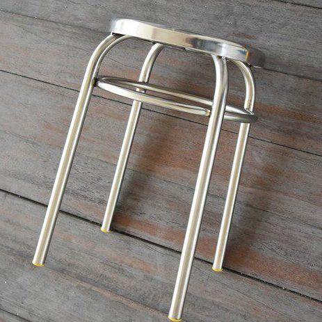 不锈钢加圈加固凳子办公室 加厚家用椅子 简约圆凳餐桌凳学校商场