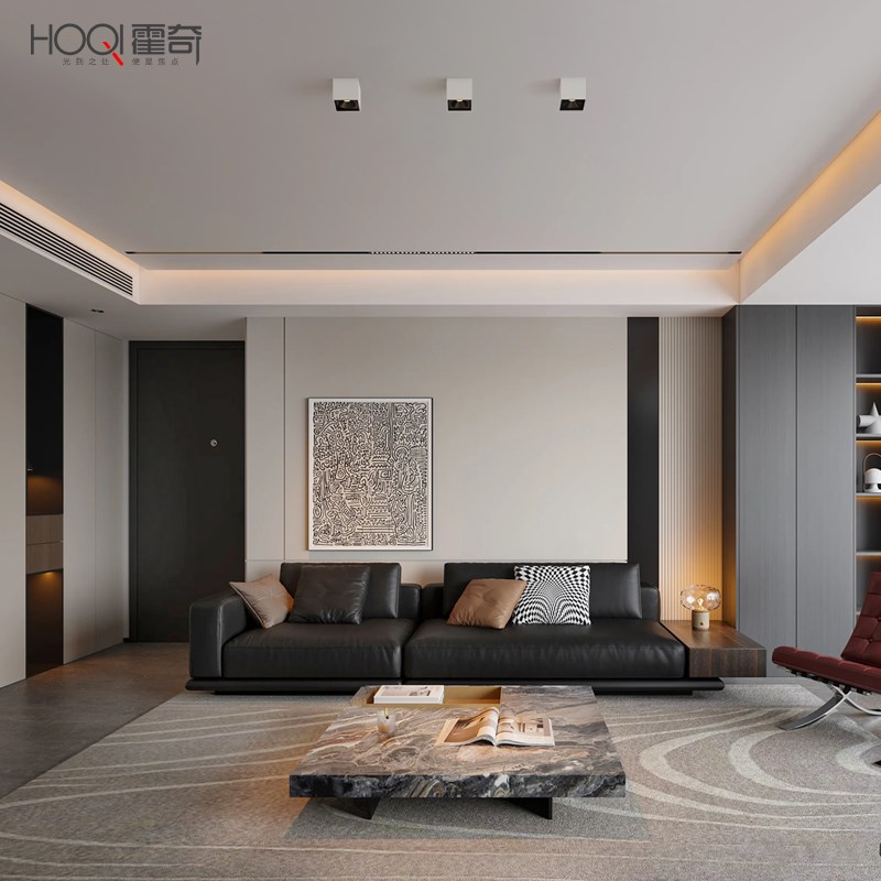 超薄明装射灯迷你方形防眩斗胆灯家用玄关客厅吸顶无主灯COB筒灯