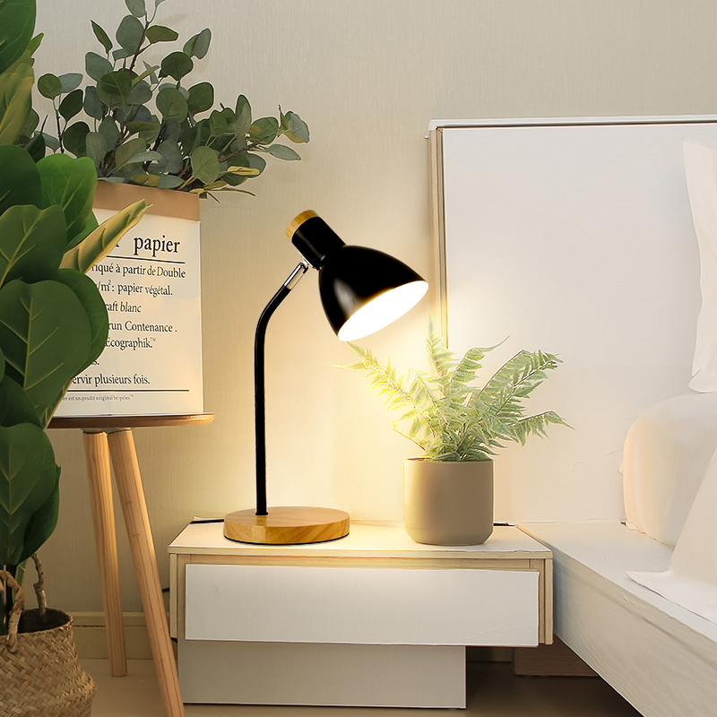 简约LED可换灯泡超亮护眼台灯学生书桌卧室床头办公室插电E27螺口