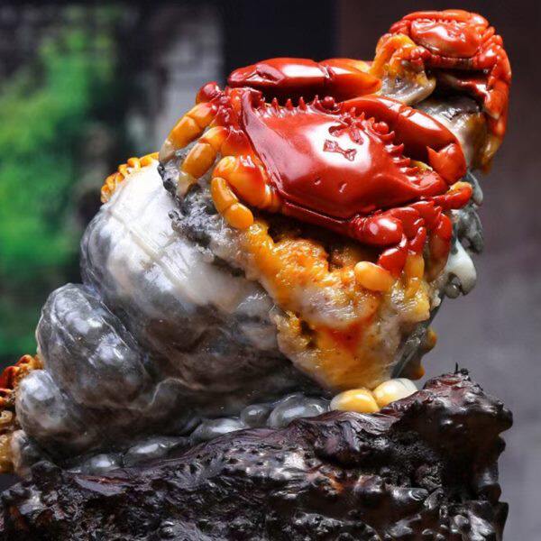 福建寿山石八方来财摆件家居客厅装饰巧色雕刻创意摆设手工工艺品