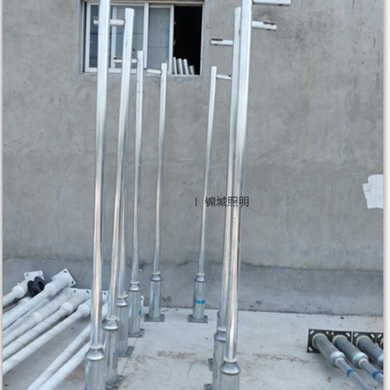 不锈钢监控立杆3米4米摄像头立杆枪机球机支架监控器材配件送地笼