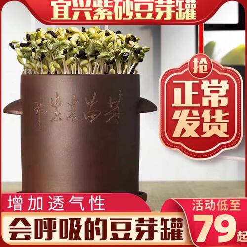紫砂家用豆芽机豆芽罐桶发豆芽神器豆芽菜花生芽发芽盆豆芽培育器