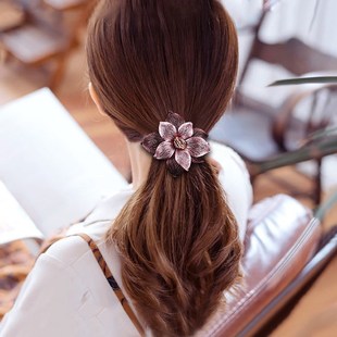 发夹头饰后脑勺顶夹发卡成年女韩国花朵盘头发夹子固定发饰弹簧夹