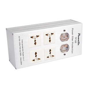 新品 TP60电源滤波器插座铝合金外壳2级防浪涌插座15A过载保护