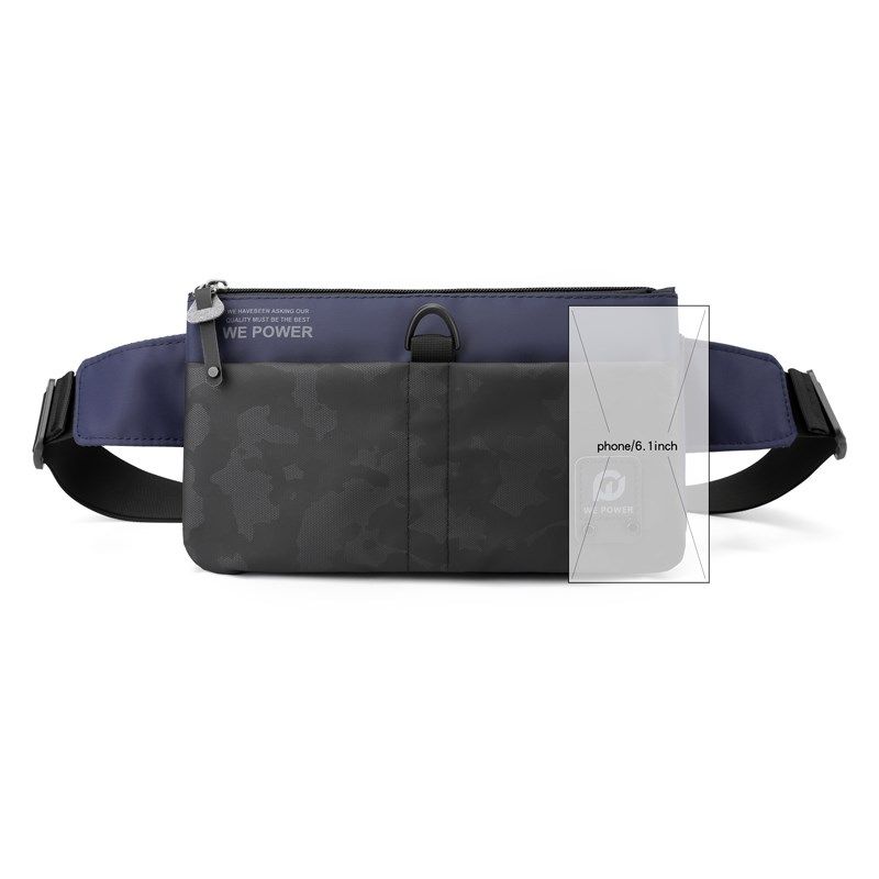 手机腰包超薄大容量休闲胸前包单肩斜跨青年多功能防水尼龙布包包