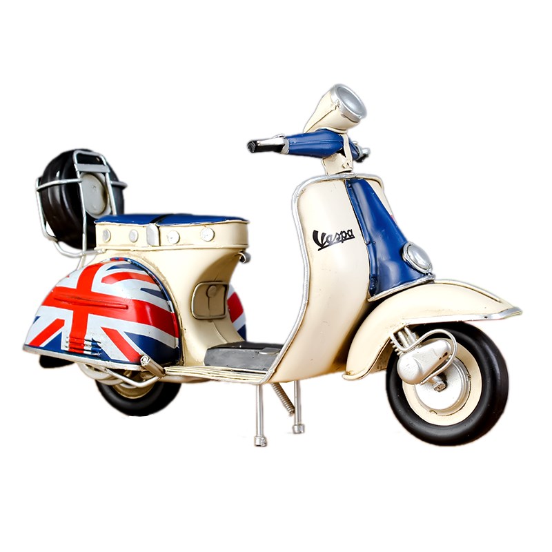 复古摩托车模型工艺品摆件家居客厅玄关电视柜铁艺创意装饰品摆设