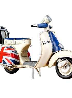 复古摩托车模型工艺品摆件家居客厅玄关电视柜铁艺创意装饰品摆设