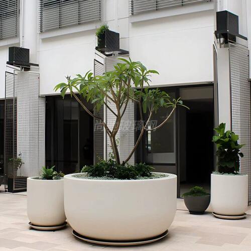 户外玻璃钢组合花盆市政园林景观花器商场简约种植池花箱装饰花瓶