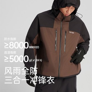 2024秋冬新款户外情侣款抓绒两件套冲锋衣三合一男款登山服女款