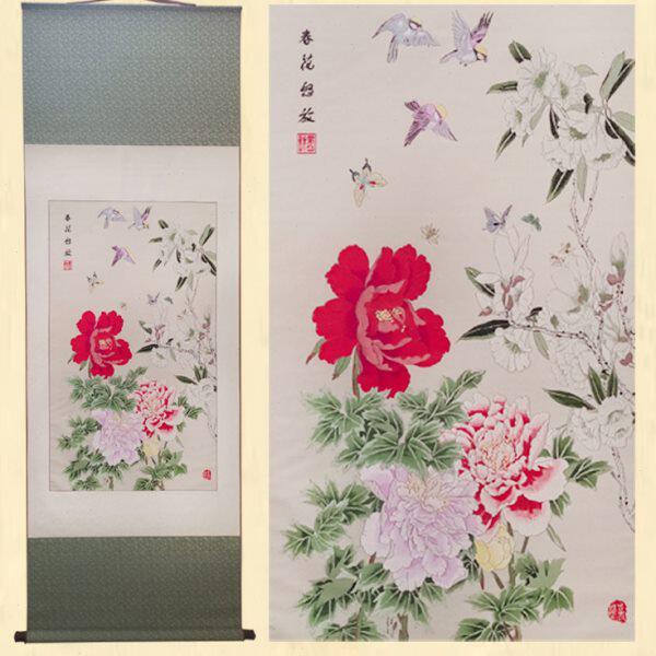 蜀锦桑蚕丝春花怒放非遗刺绣中国风外事礼品巴蜀特色文化手工蜀绣
