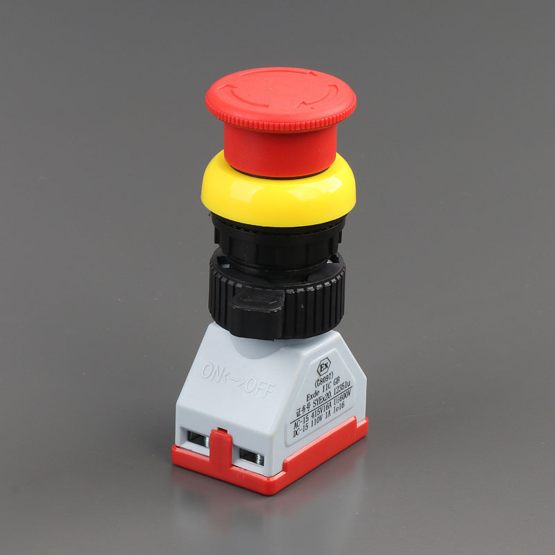 YH8097-2防爆急停按钮ExdeIICT6红色蘑菇头急停自锁控制按钮开关